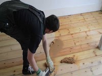 wood floor before polishing